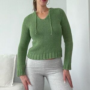 Y2K American Eagle Green Knit Sweater